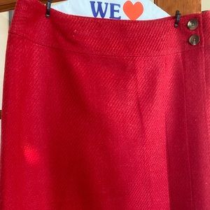 Women’s red knee length skirt